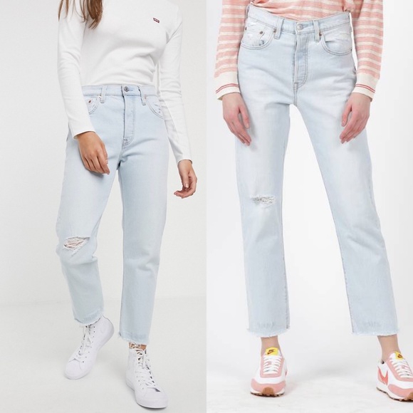 NWT Levi’s 501 Crop Light Wash Jeans - Picture 3 of 8